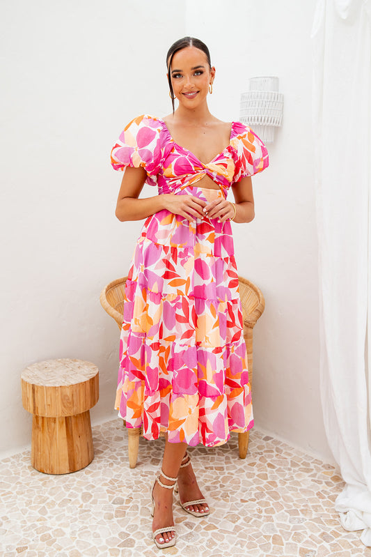Taggie Maxi Dress-Pink Floral