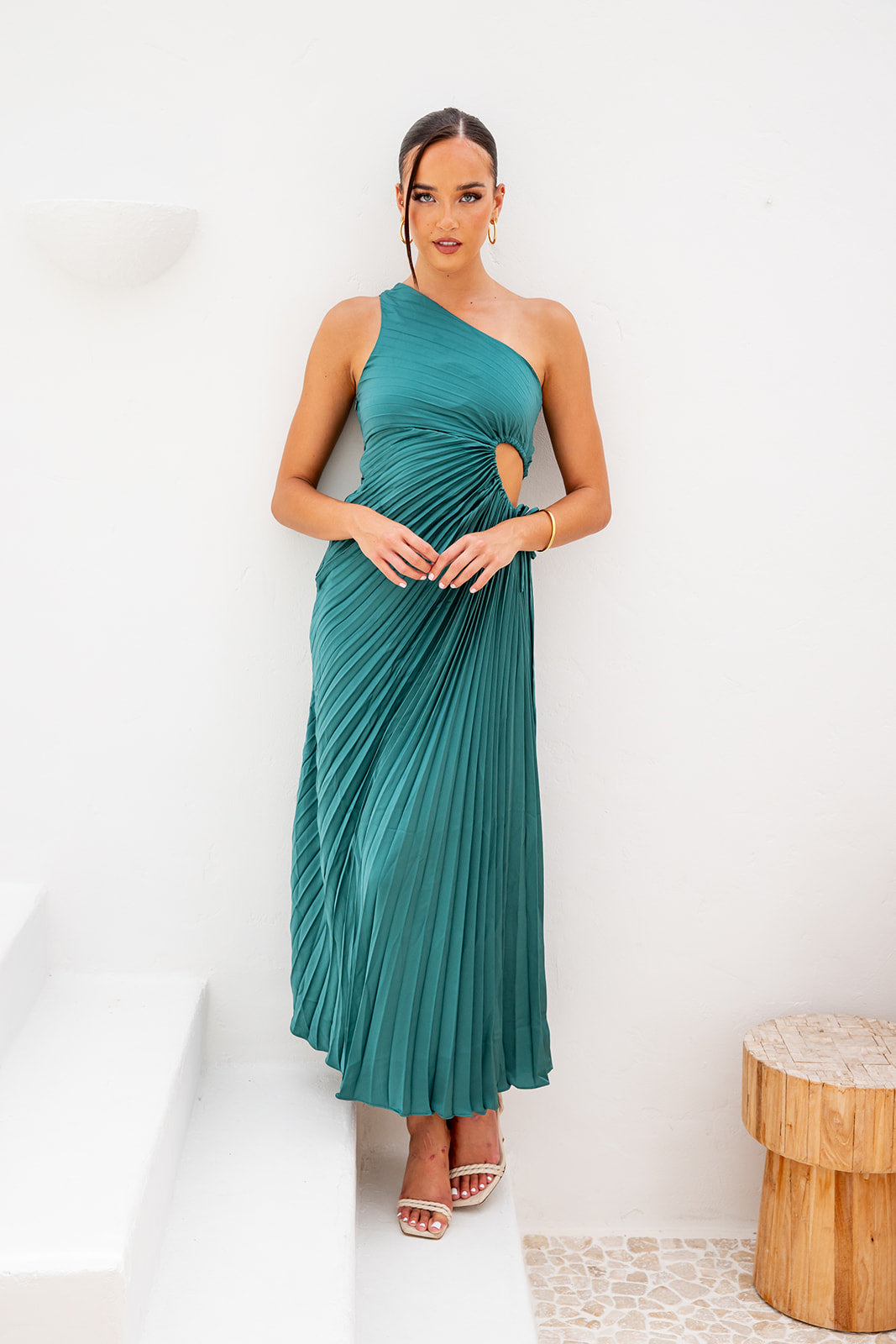 Baina Midi Dress-Green