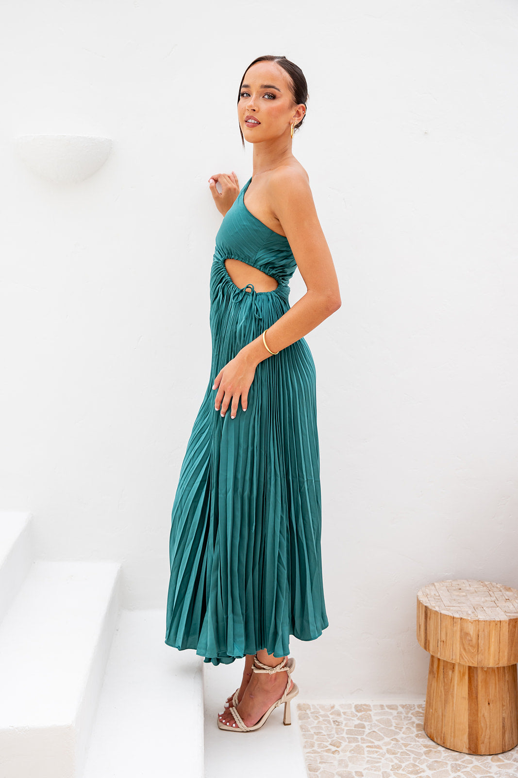 Baina Midi Dress-Green