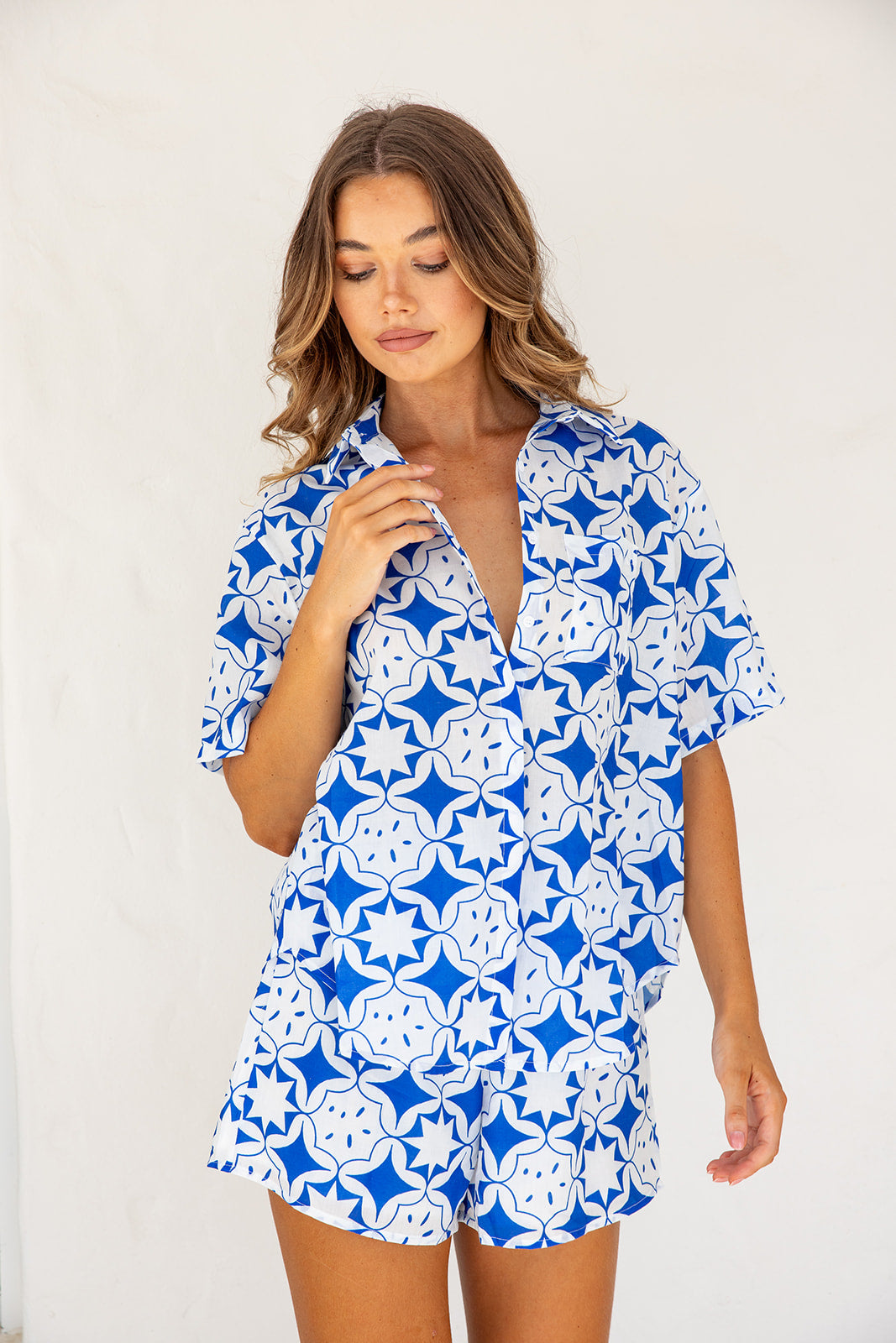 Aaliyah Shirt and Short Set -Blue
