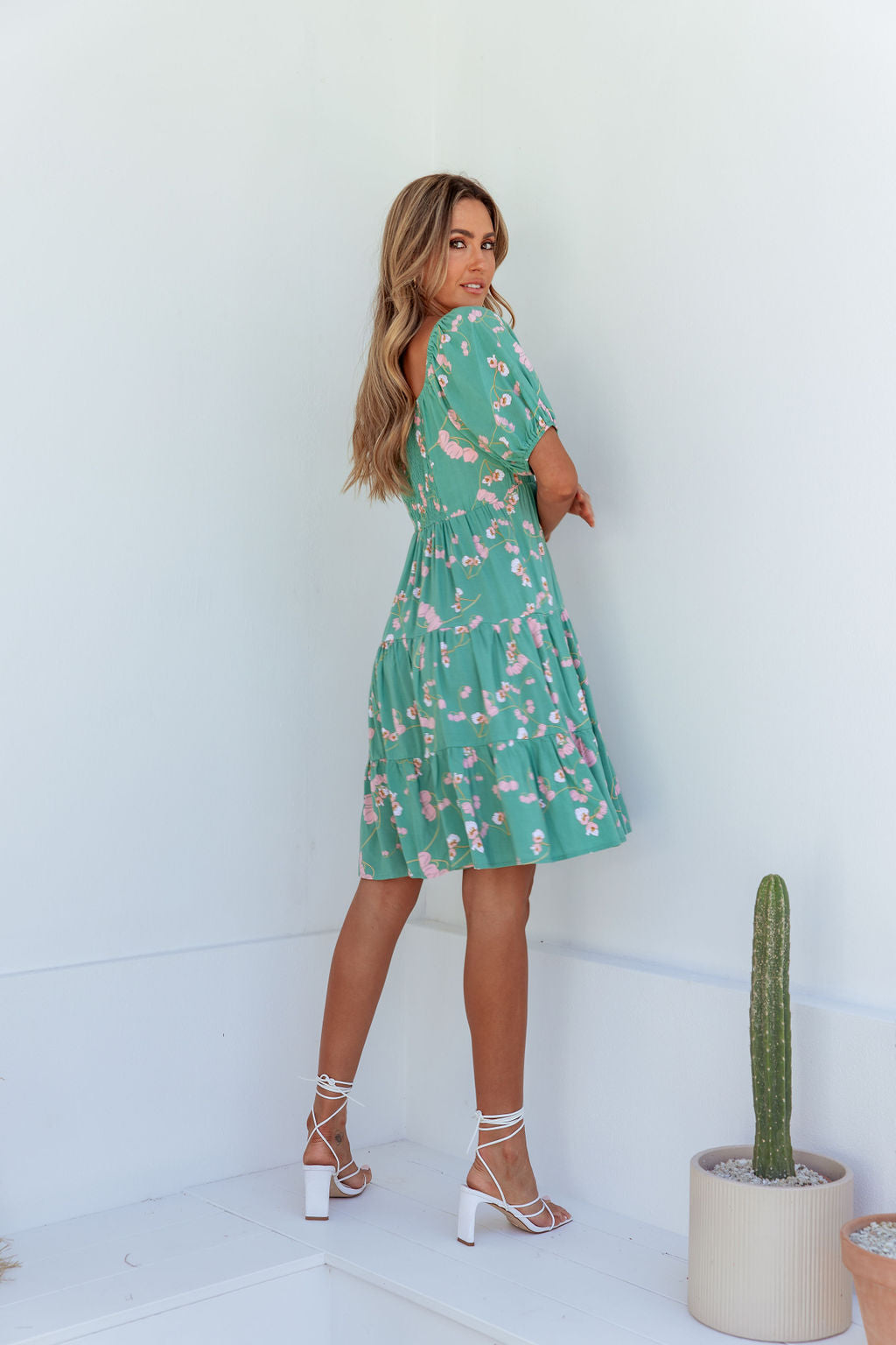 Allison Boho Mini Dress - Green