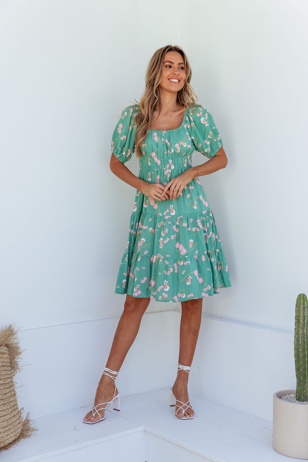Allison Boho Mini Dress - Green