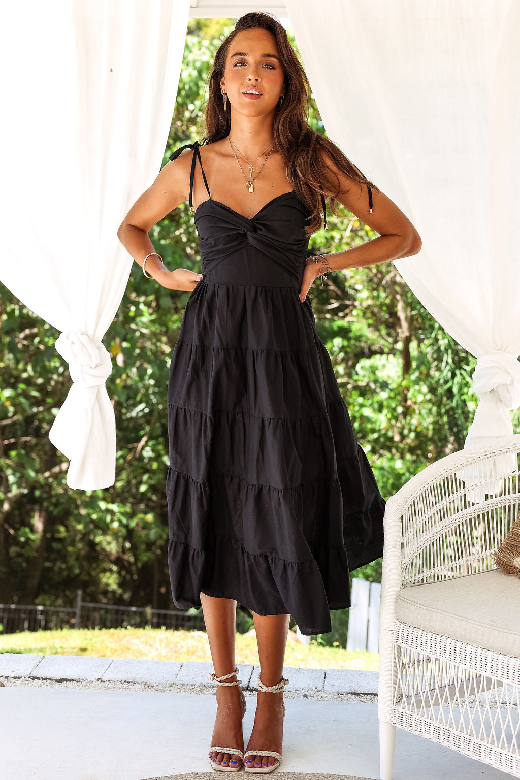 Chyna Midi Dress - Black
