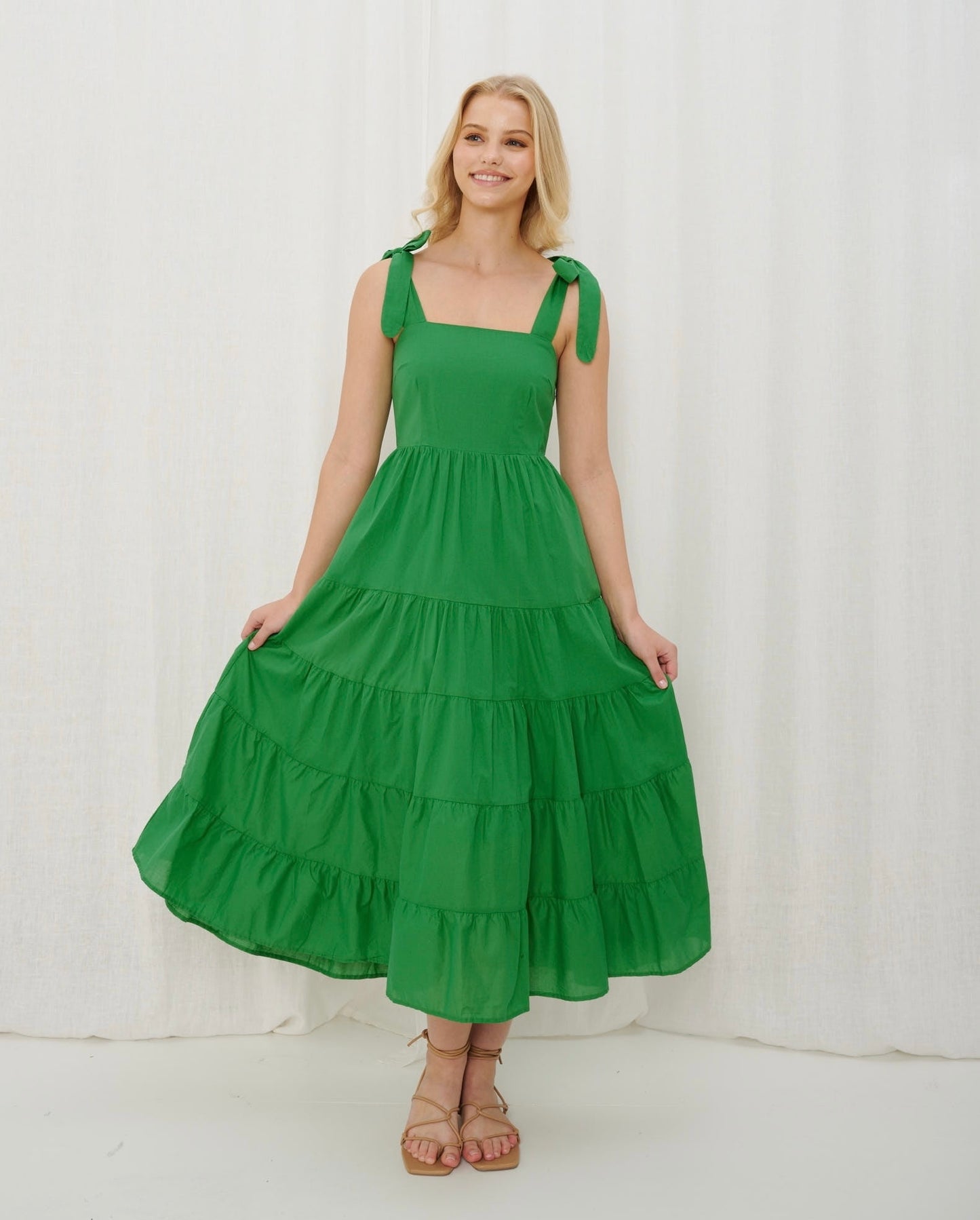 Tanya Midi Dress-Green