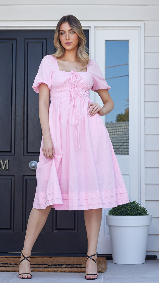 Odetta Midi Dress - Pink