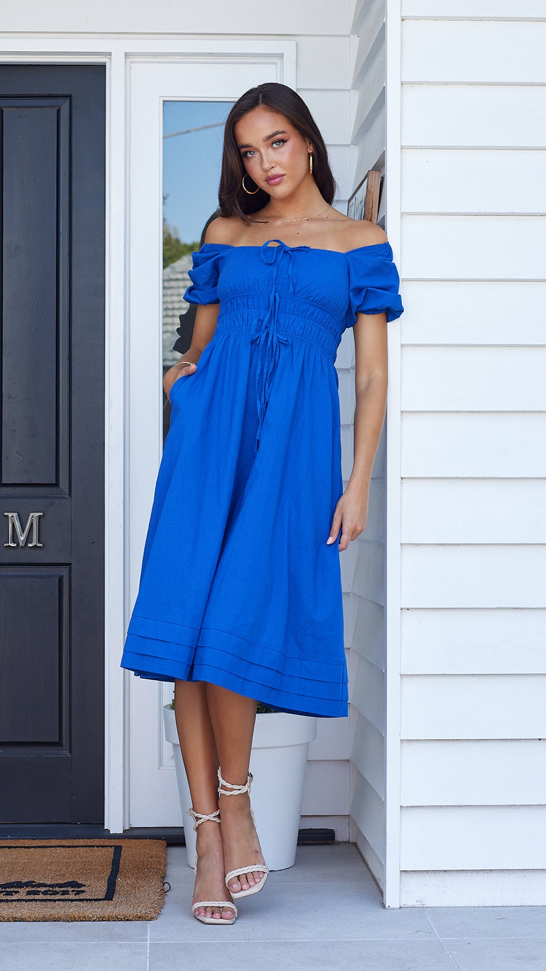 Odetta Midi Dress - Blue