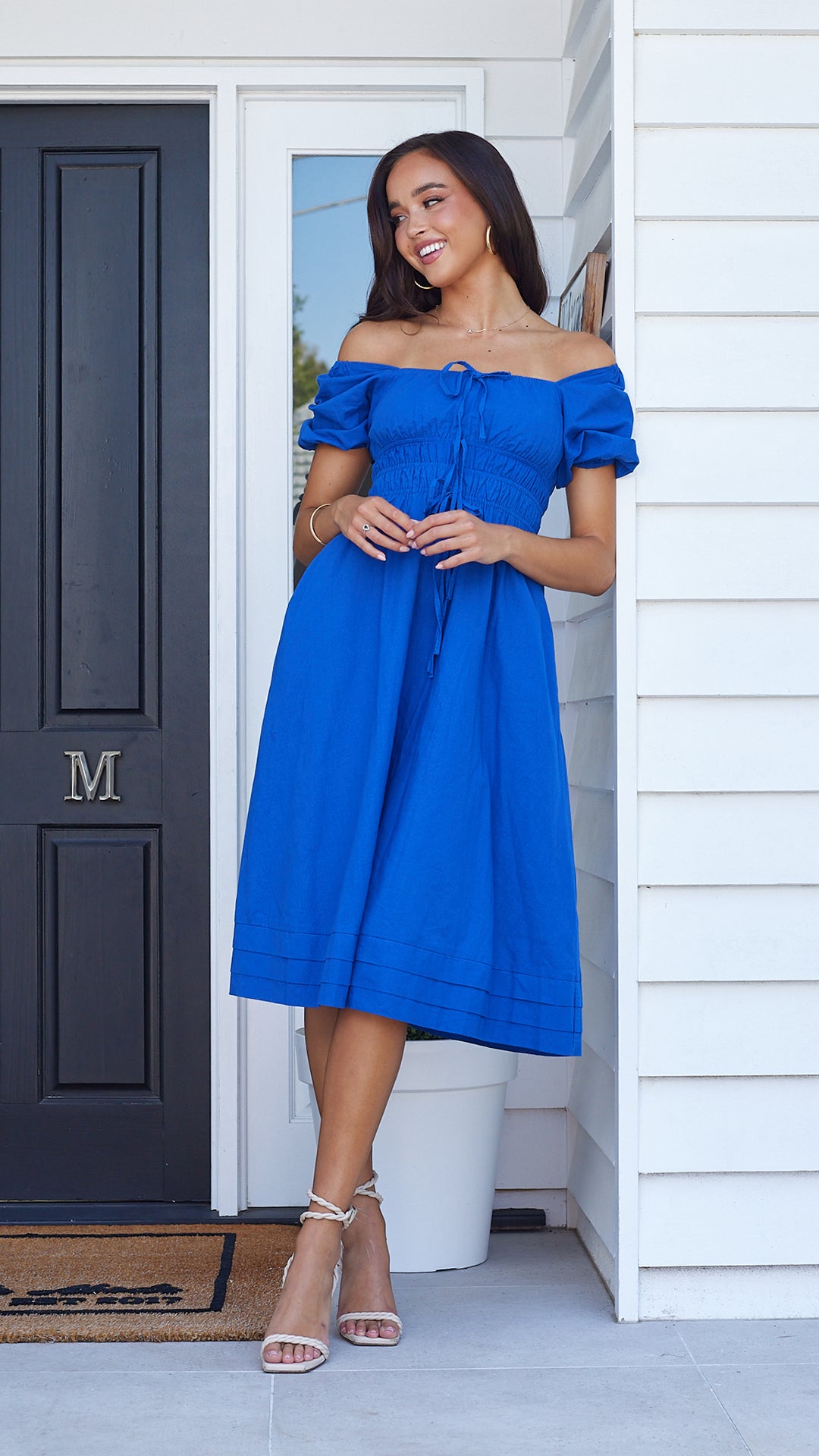 Odetta Midi Dress - Blue