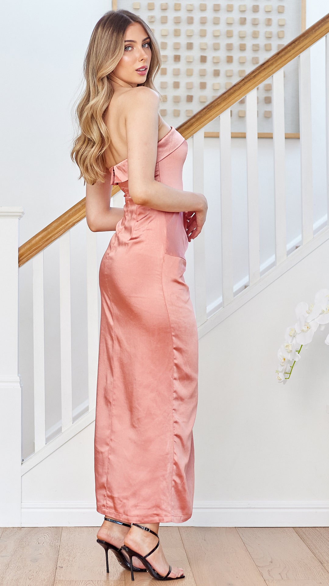 Ivana Strapless Dress -Pink