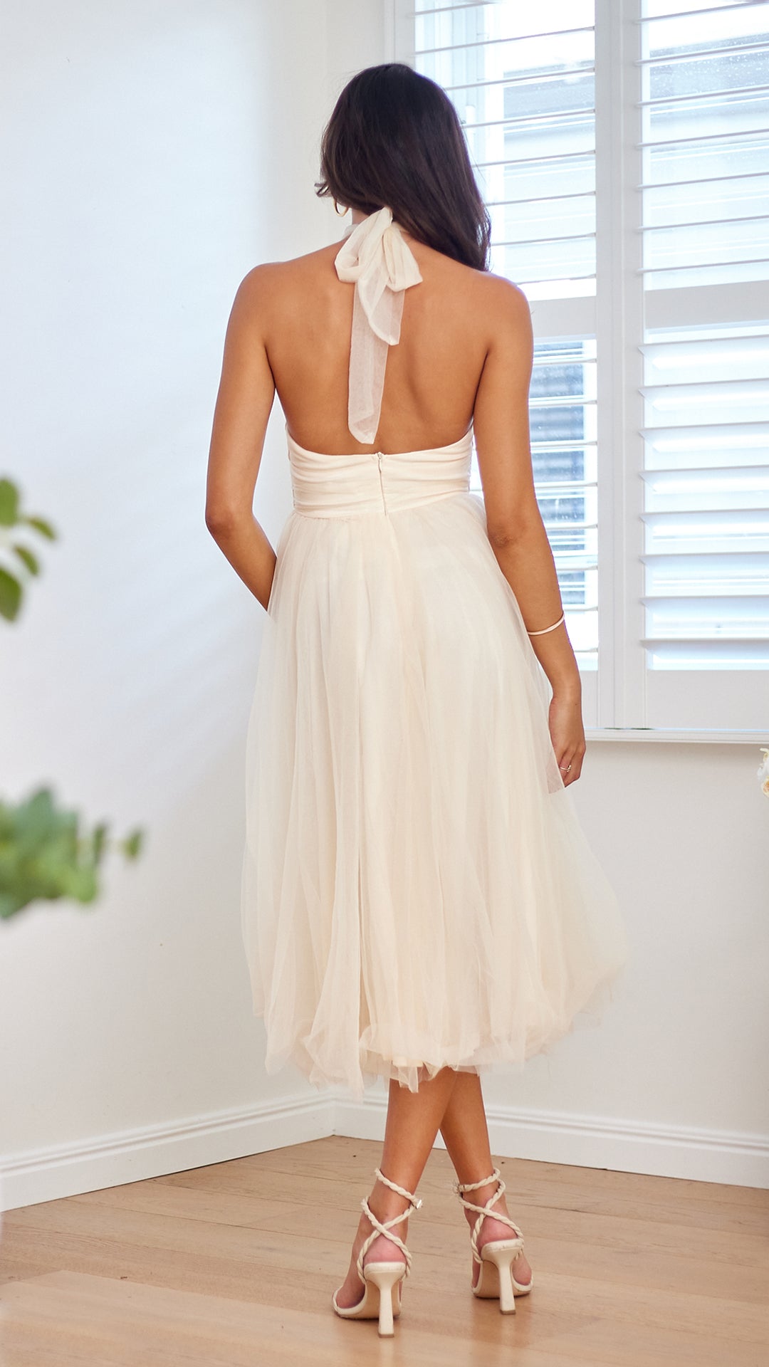 Munroe Halter Dress - Cream