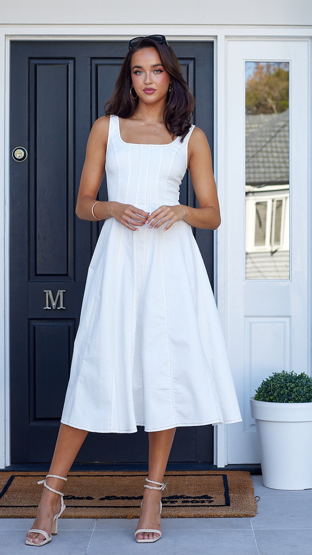 Jade Denim Dress -White Denim