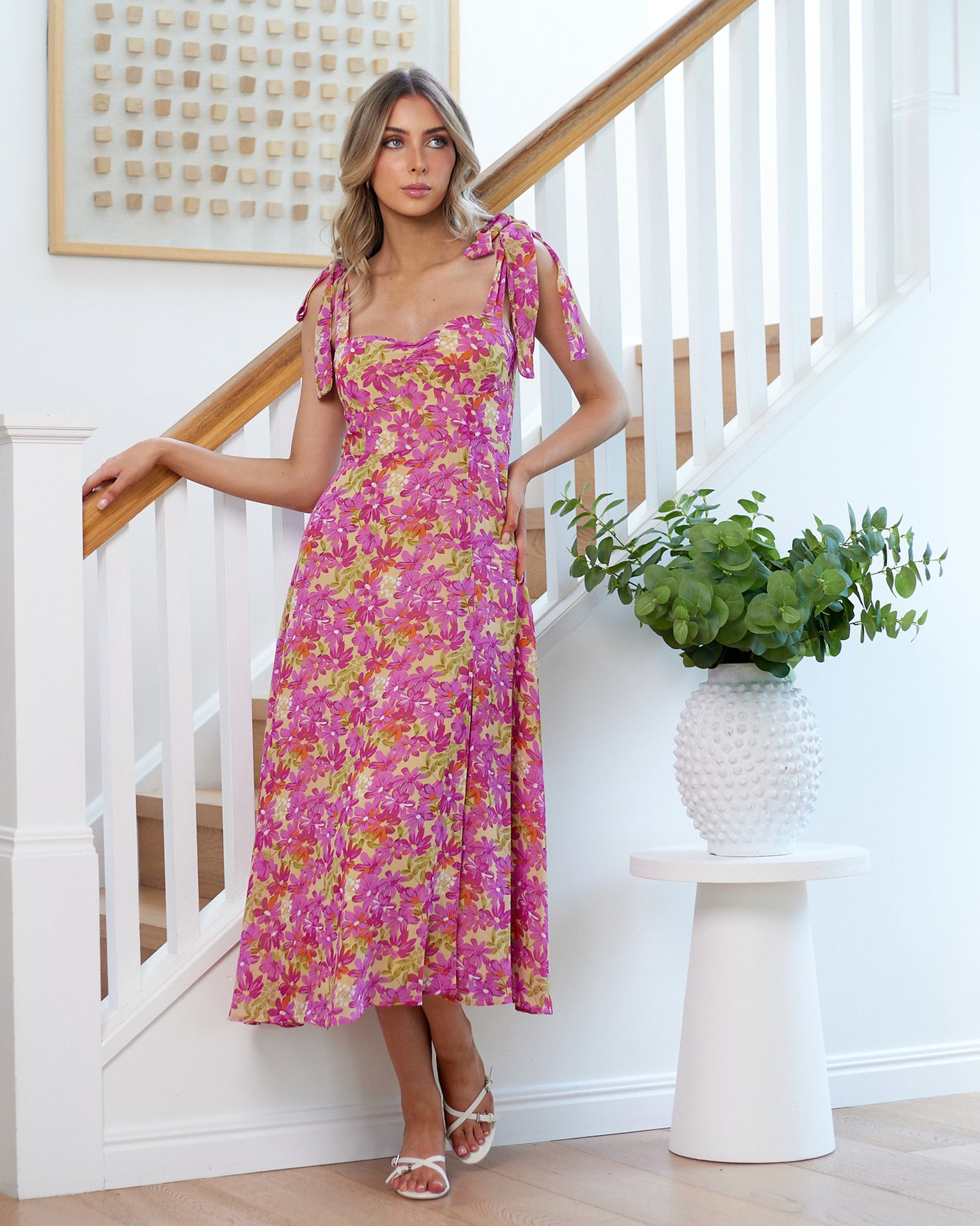 Paige Midi Dress - Purple Floral