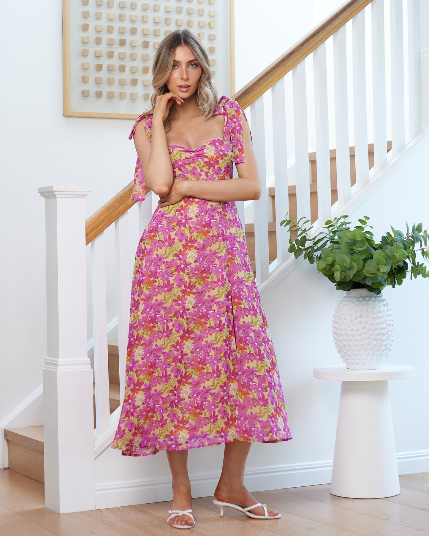 Paige Midi Dress - Purple Floral