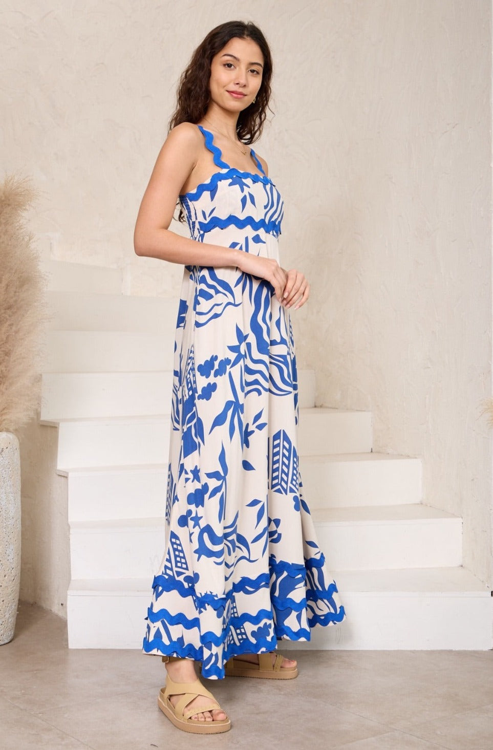 Bexley Maxi Dress -Blue/white Floral