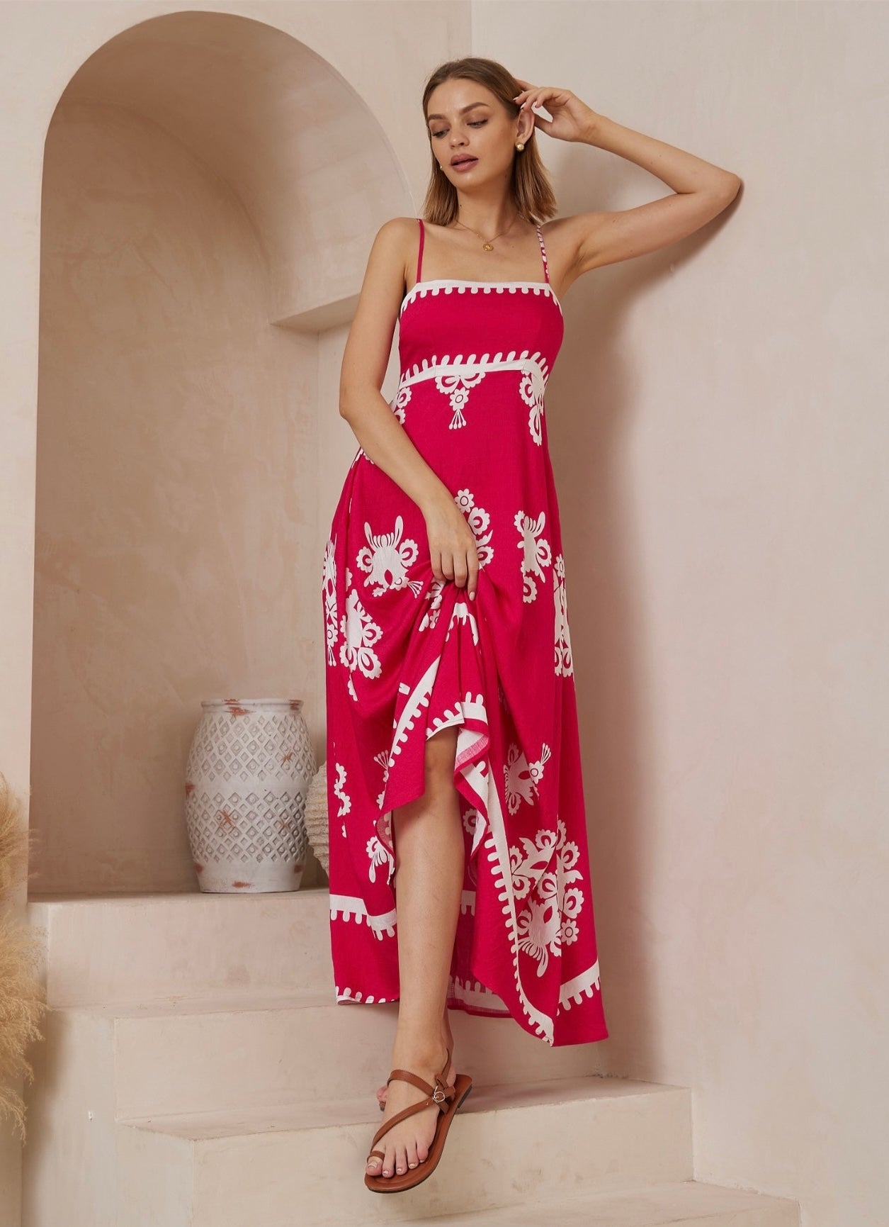 Nalla Maxi Dress-Hot Pink