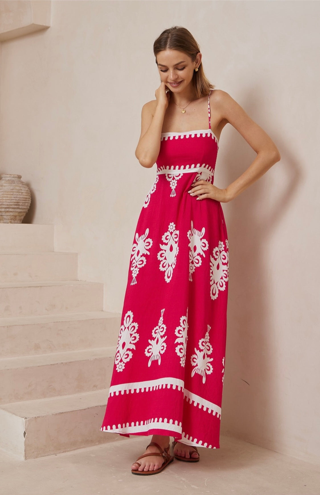 Nalla Maxi Dress-Hot Pink