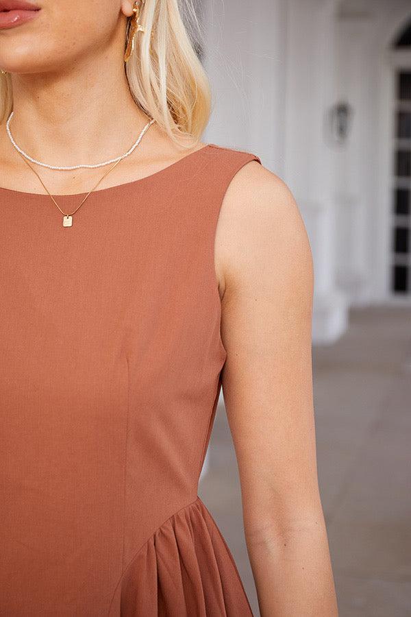 Remi Midi Dress- Brown