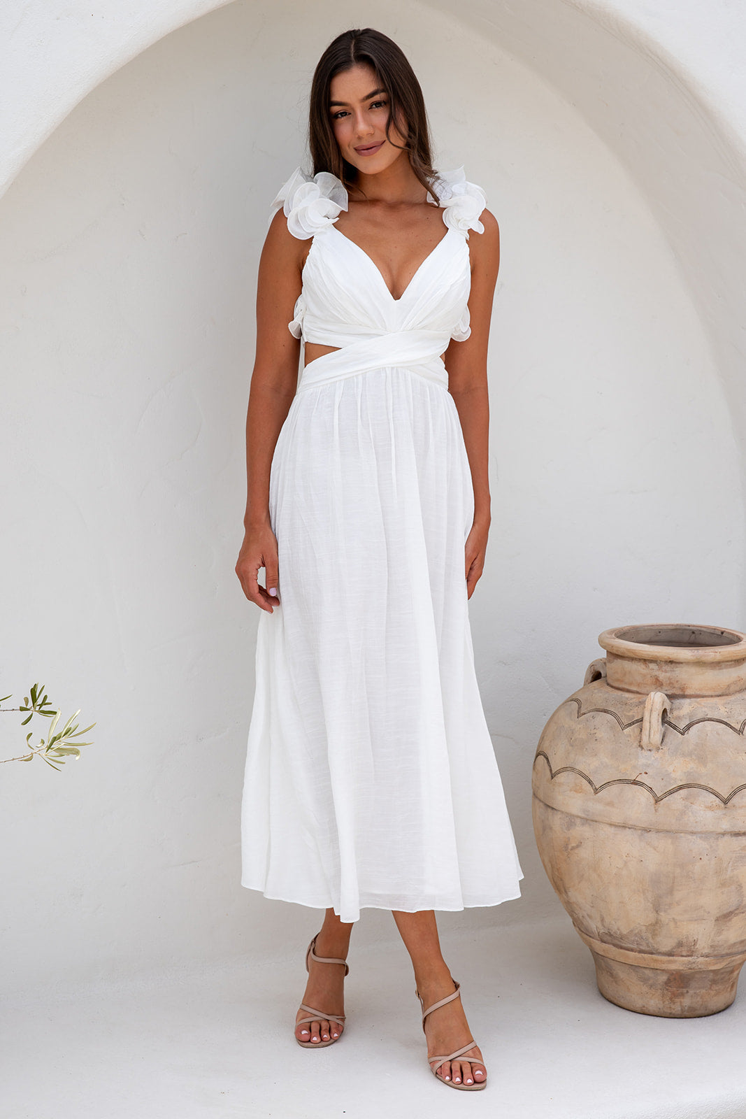Caesar Maxi Dress -WHITE