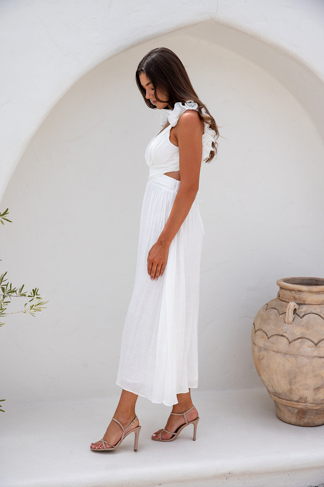 Caesar Maxi Dress -WHITE