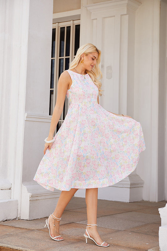Remi Midi Dress- Pink Floral