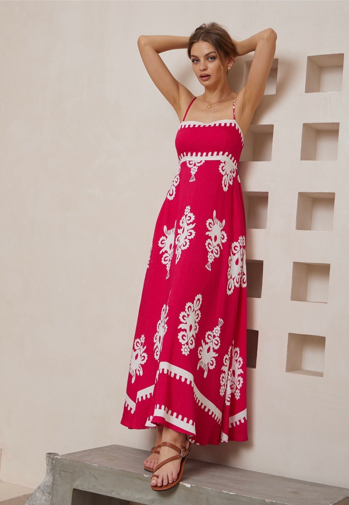 Nalla Maxi Dress-Hot Pink