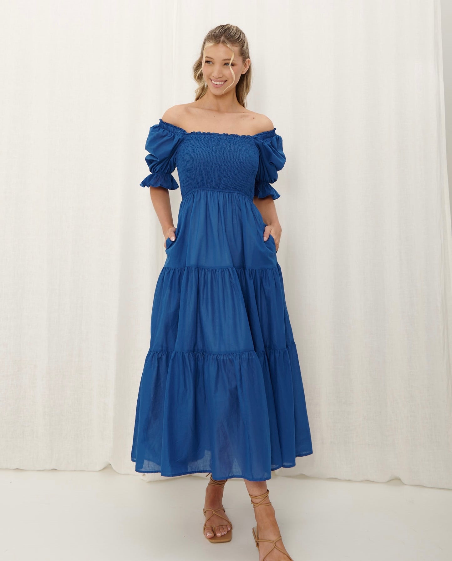 Maisie Midi Dress -Blue