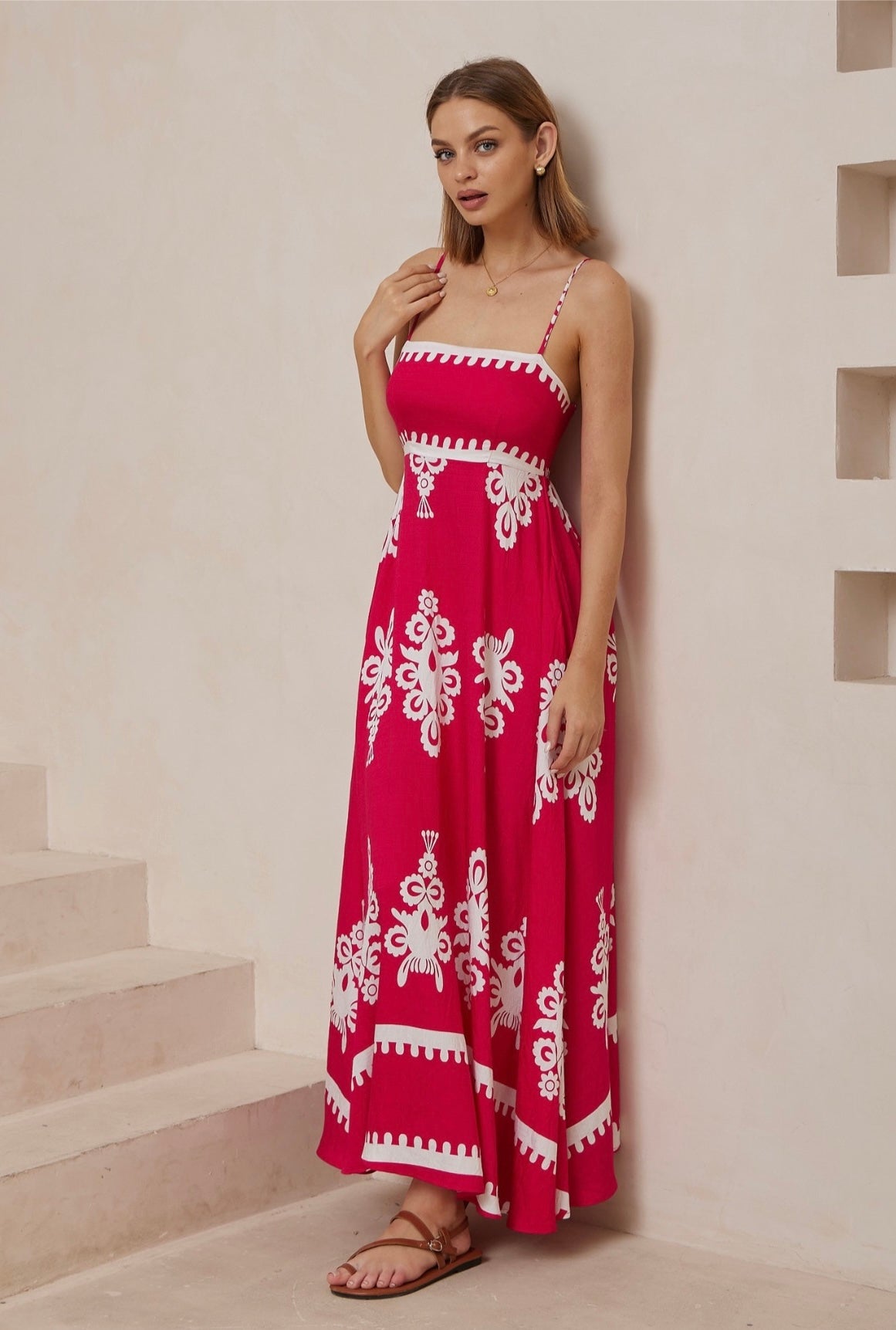 Nalla Maxi Dress-Hot Pink