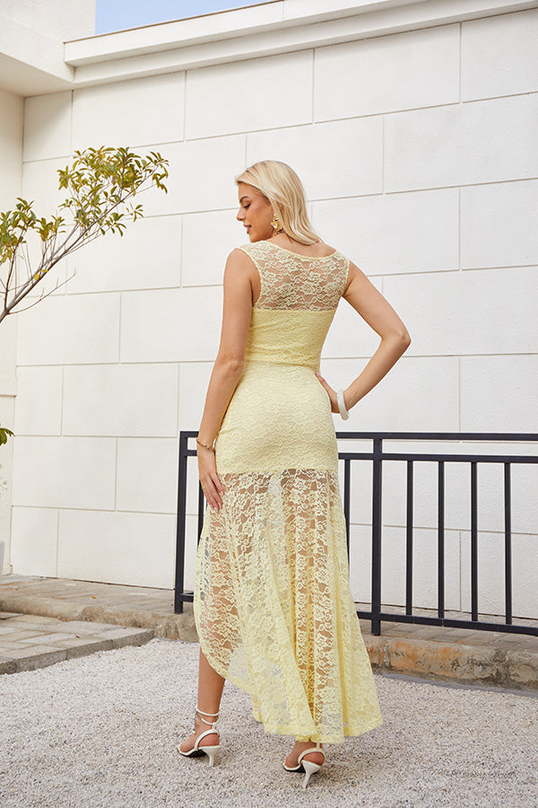 Valentina Luxe Lace Maxi – Yellow