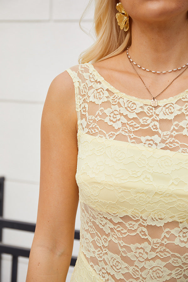 Valentina Luxe Lace Maxi – Yellow