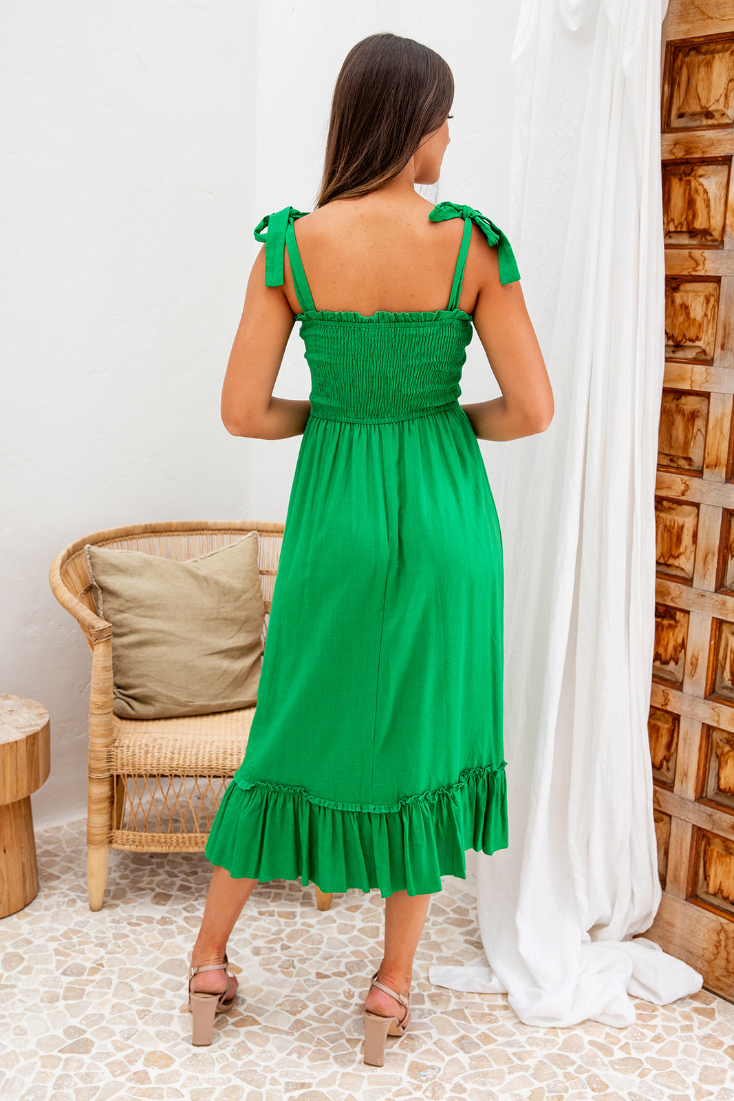 Simone Midi Dress-Green