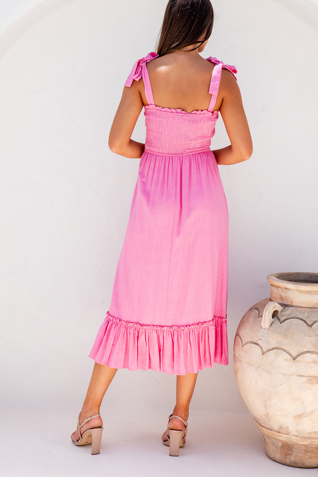 Simone Midi Dress-Pink