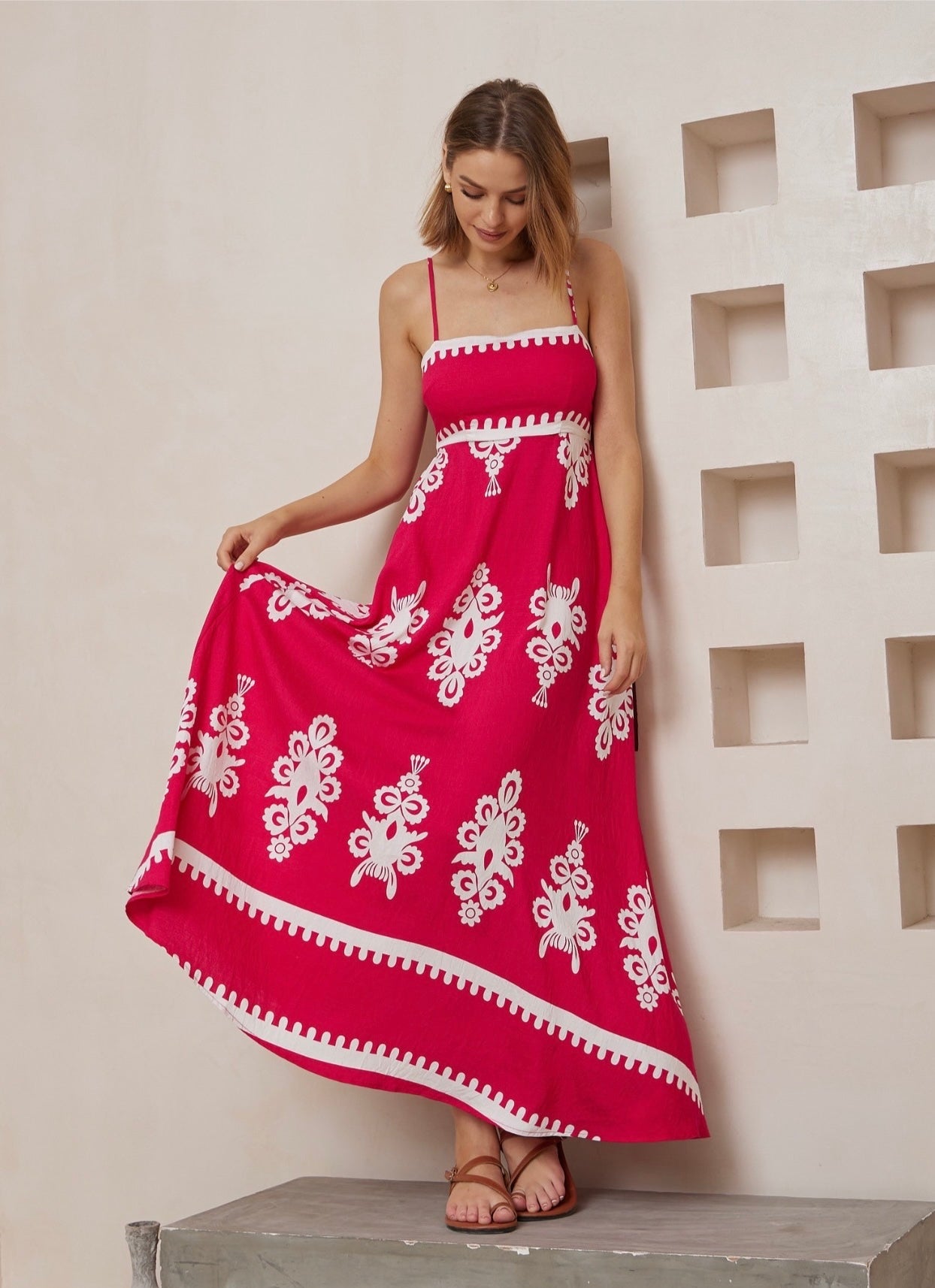 Nalla Maxi Dress-Hot Pink