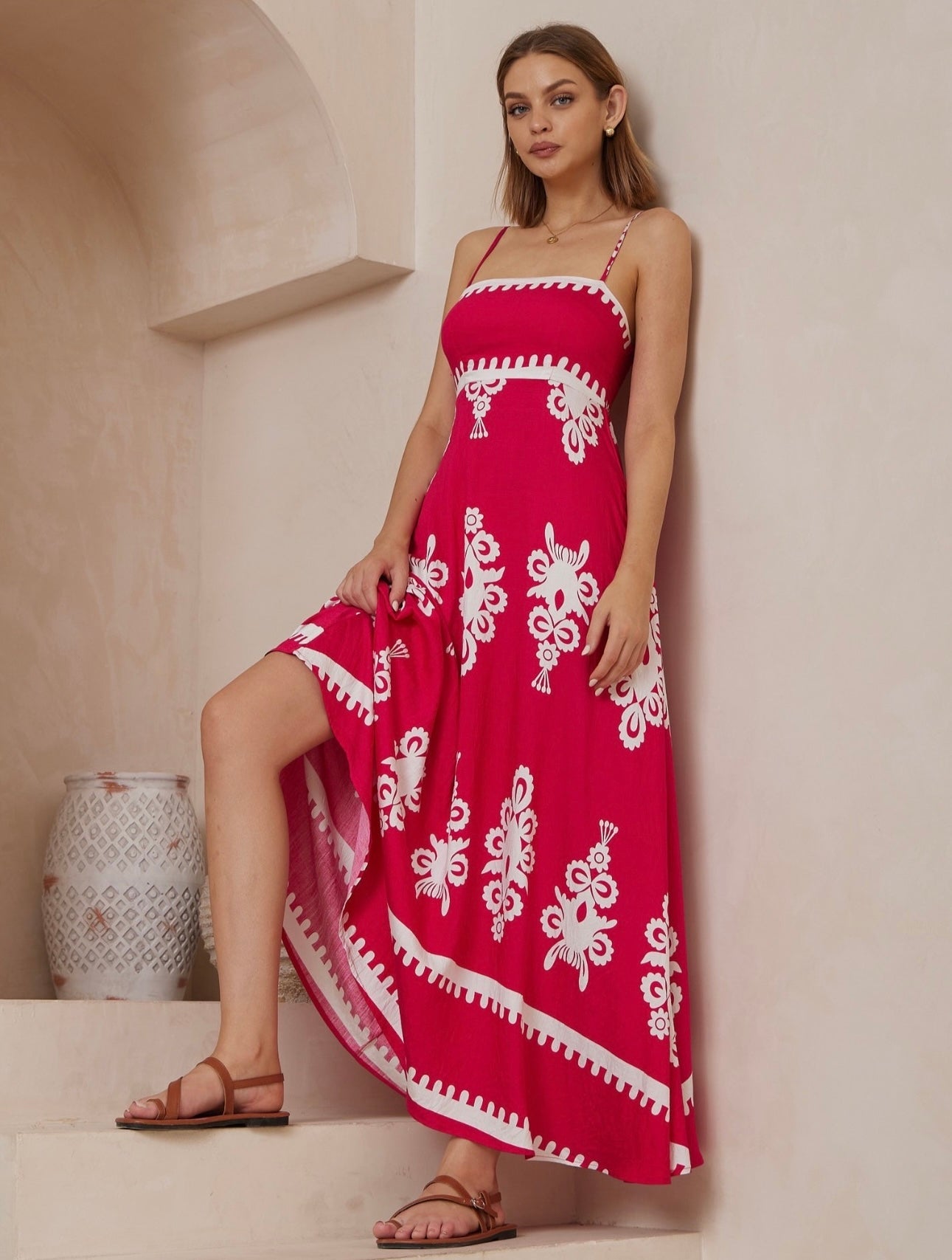 Nalla Maxi Dress-Hot Pink