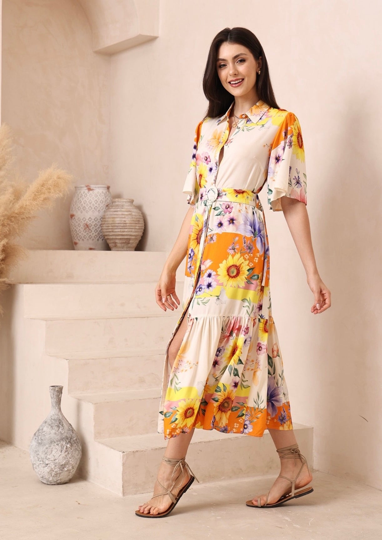 Tara Midi Dress -Sunflower