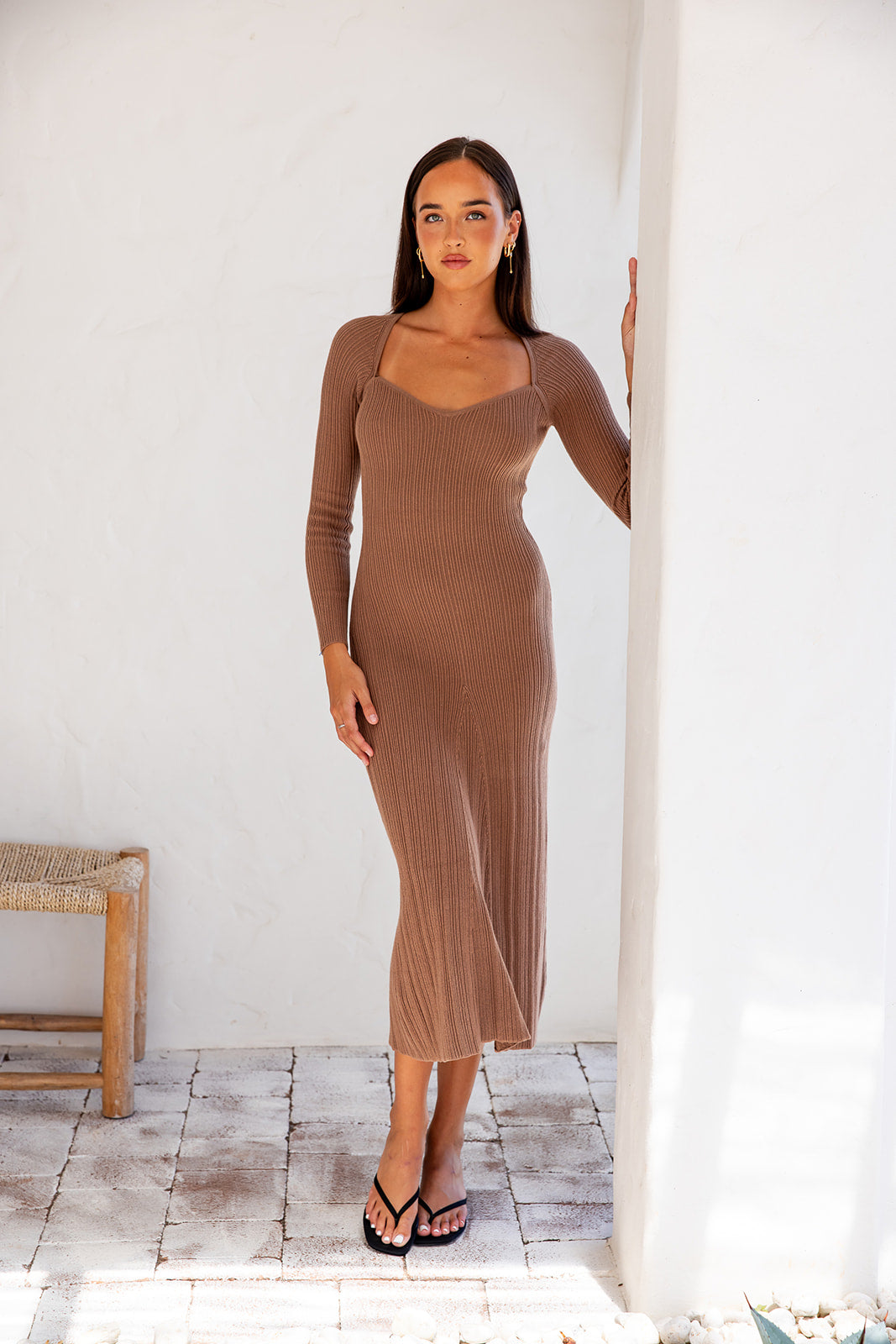 Sinnet Long Sleeve Maxi - Coffee