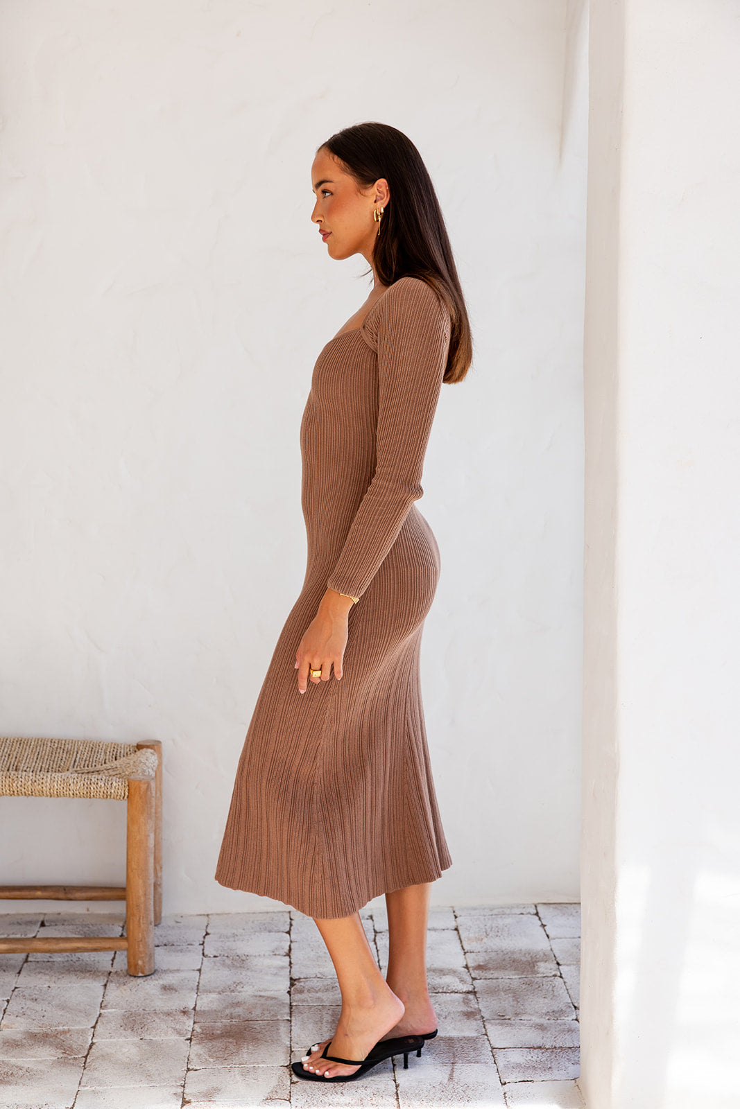 Sinnet Long Sleeve Maxi - Coffee