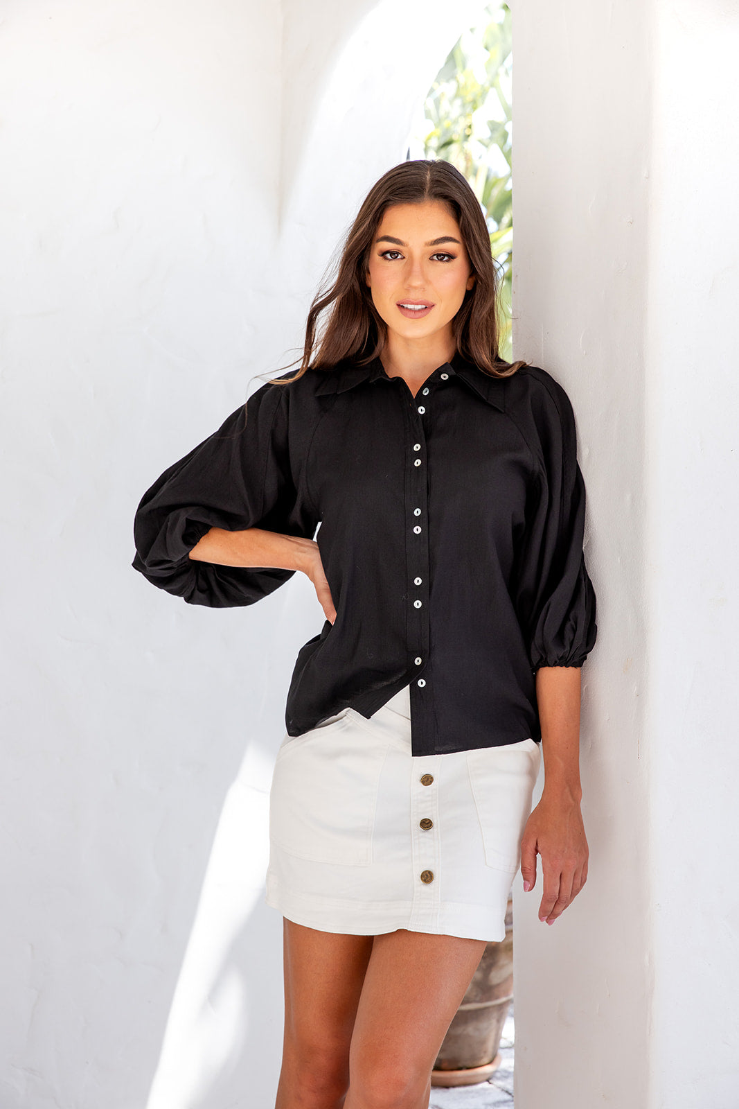 Vienna Button Shirt - Black