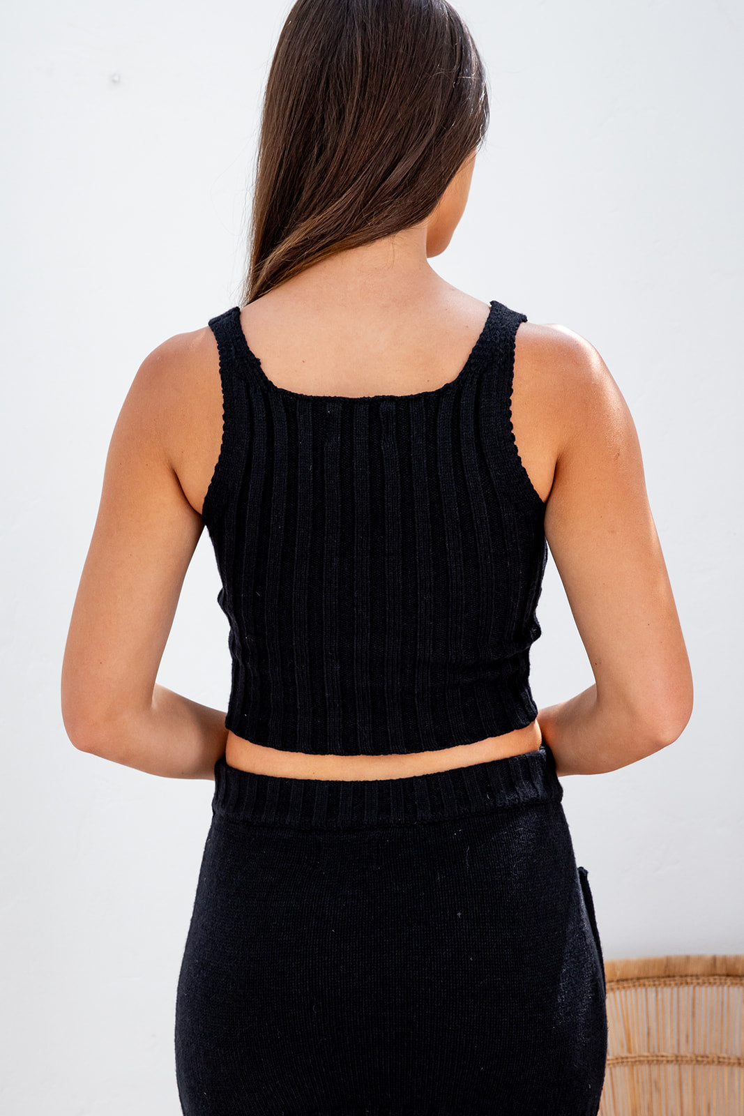 Eden Crop Singlet - Black