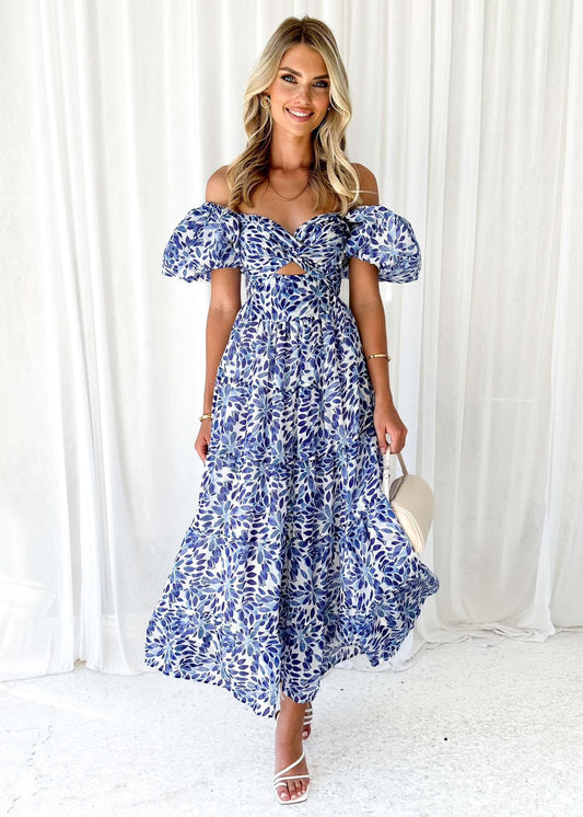 Taggie Maxi Dress-Blue Floral