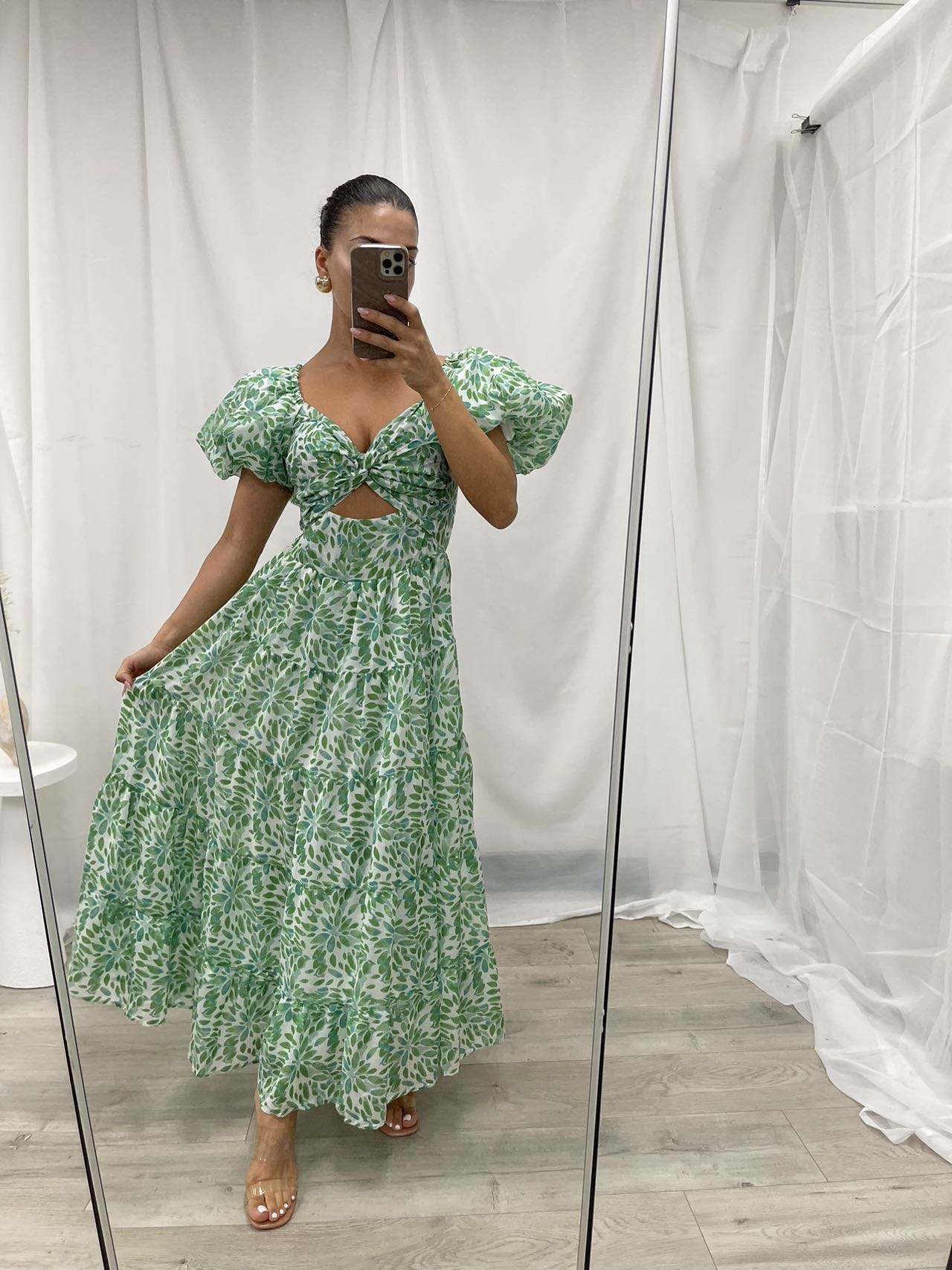 Taggie Maxi Dress-Green Floral