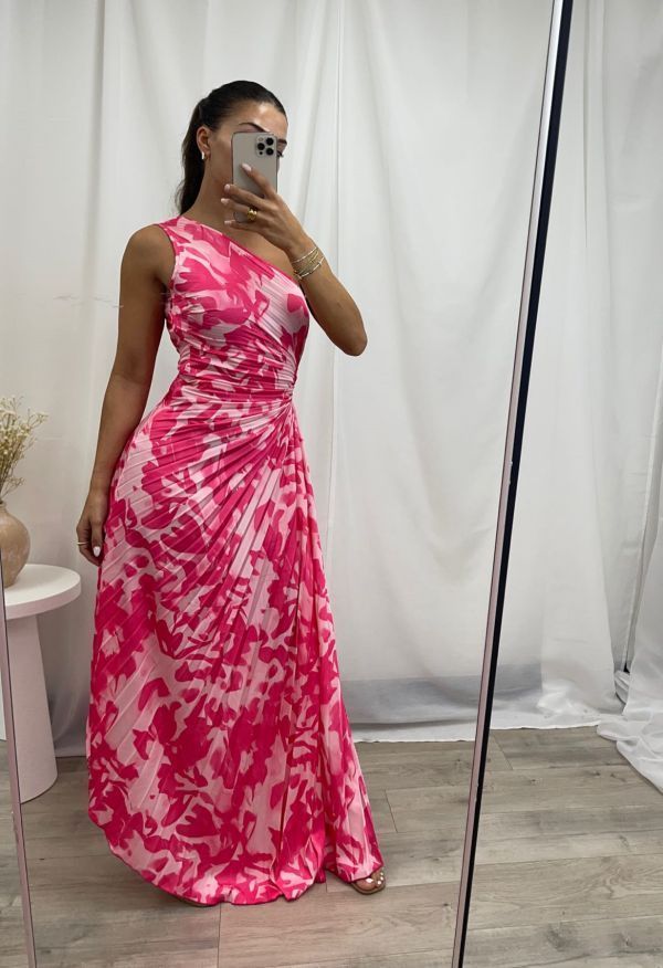 Baina Midi Dress --Pink Floral