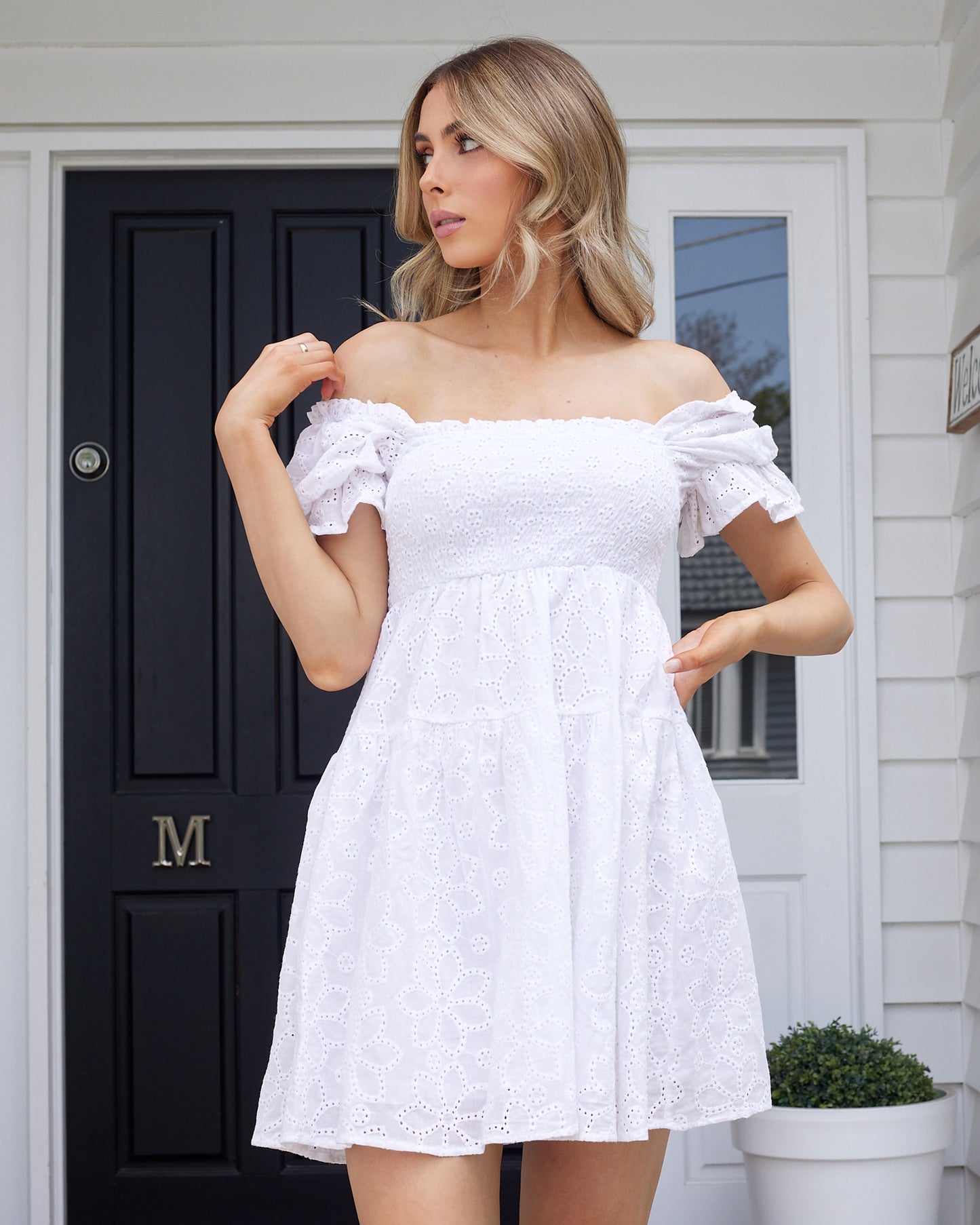 Juliet Mini Dress -White