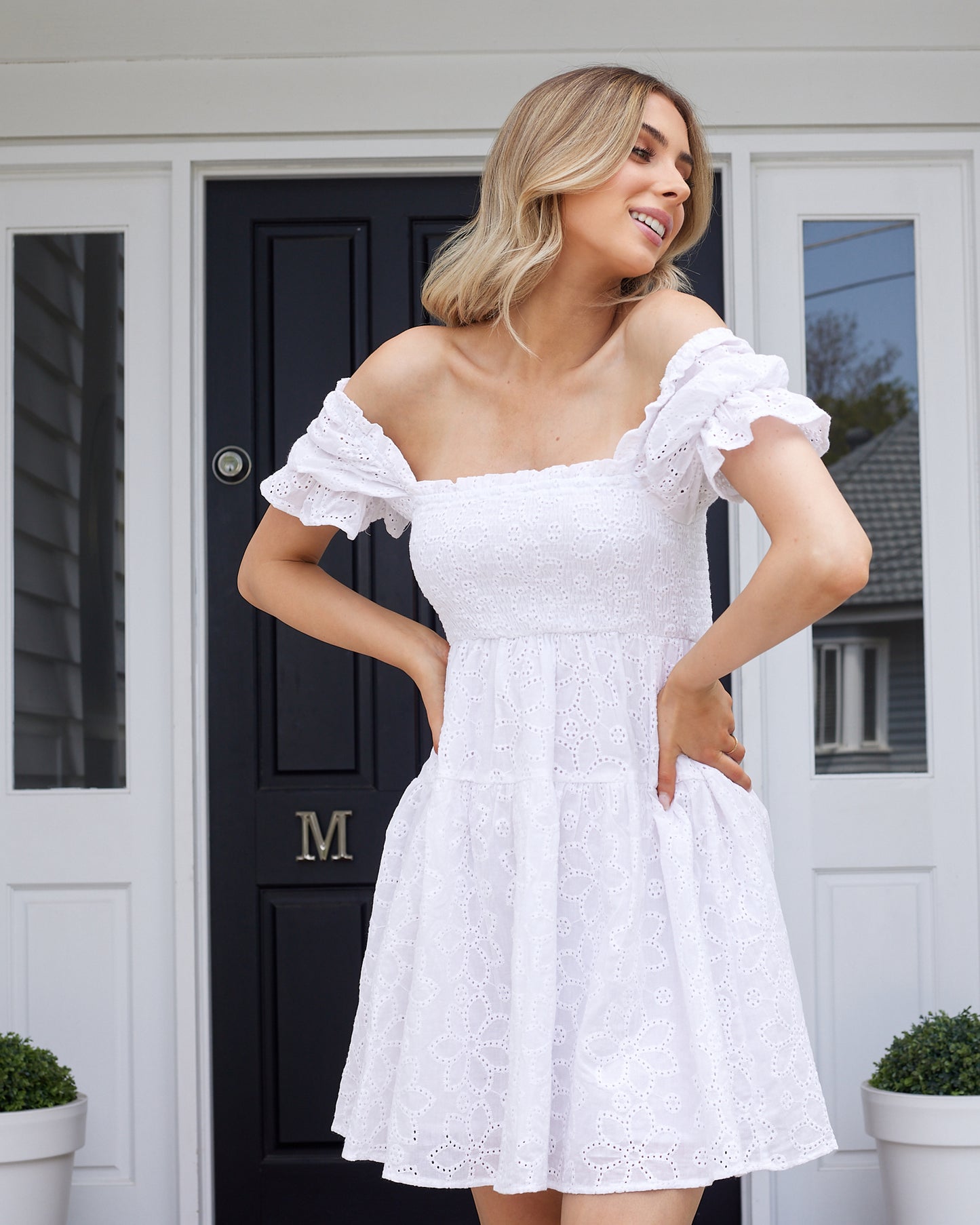 Juliet Mini Dress -White