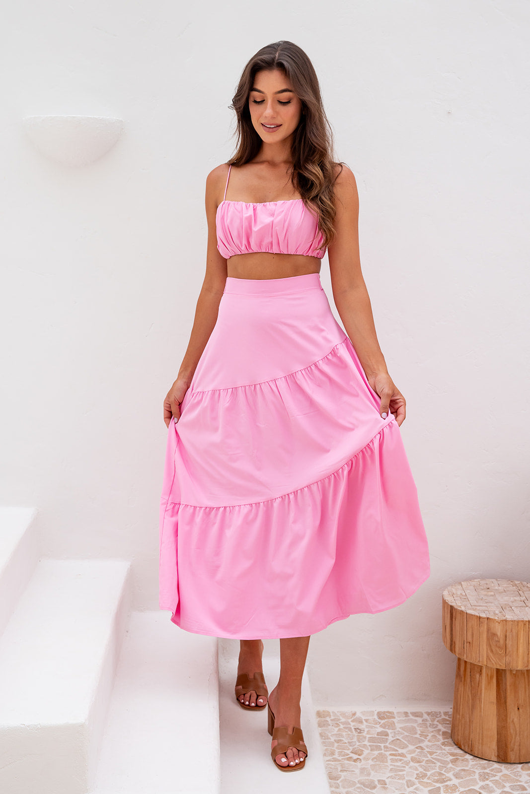 Zeus Top And Skirt Set - Pink