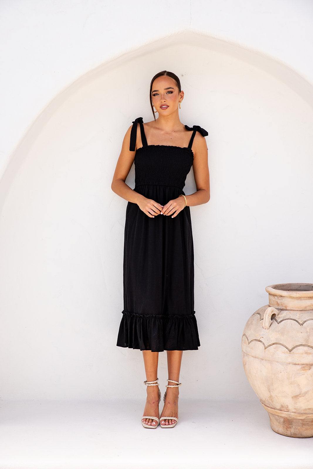 Simone Midi Dress-Black