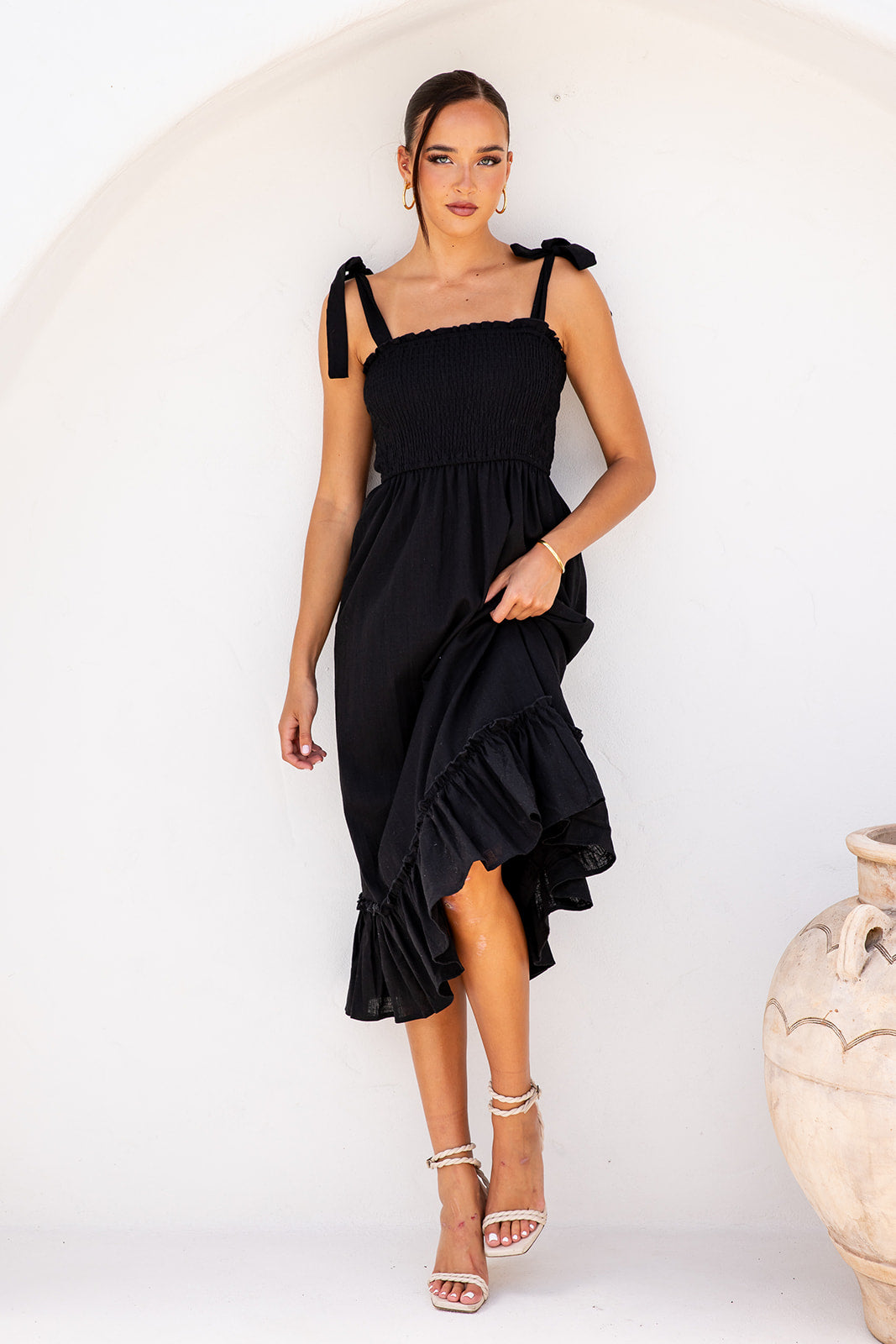 Simone Midi Dress-Black