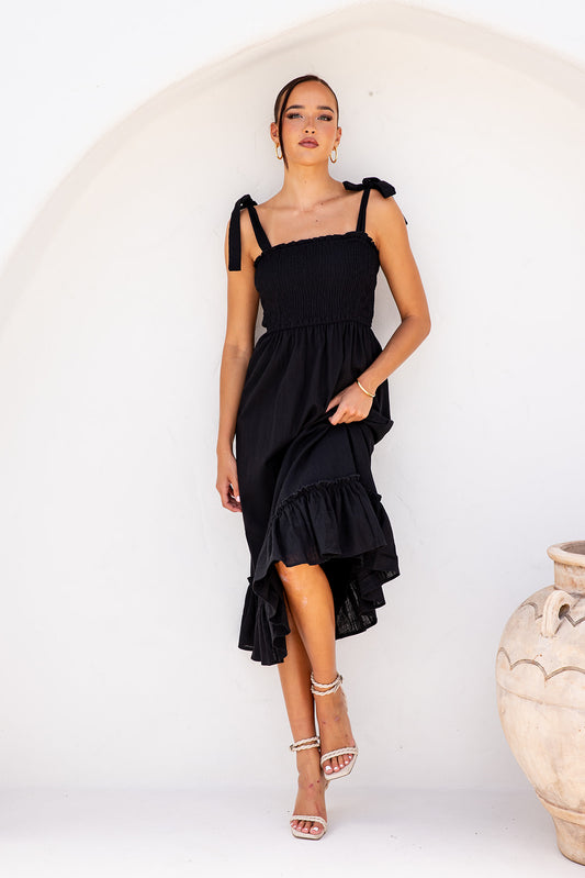 Simone Midi Dress-Black