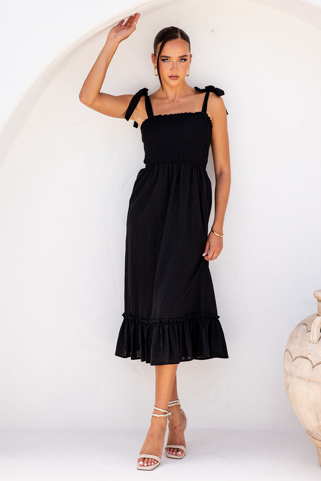 Simone Midi Dress-Black