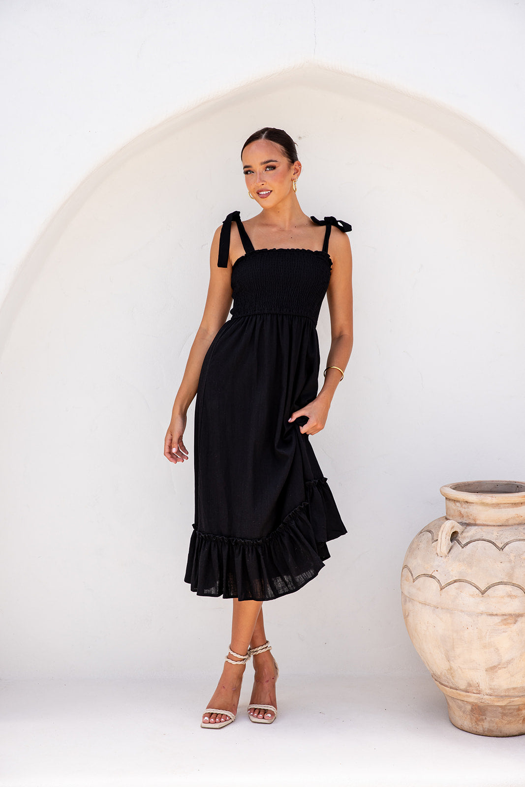 Simone Midi Dress-Black