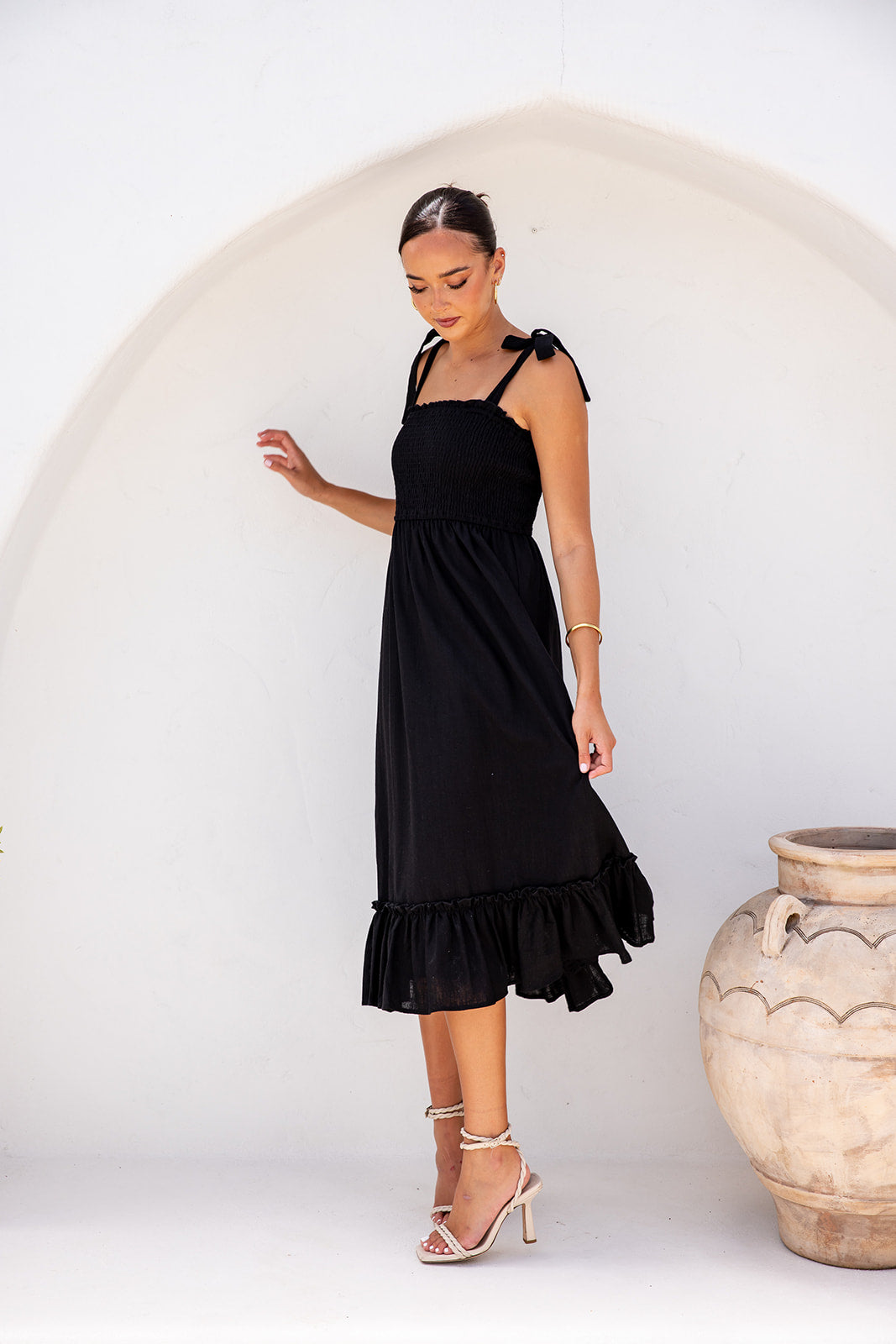 Simone Midi Dress-Black