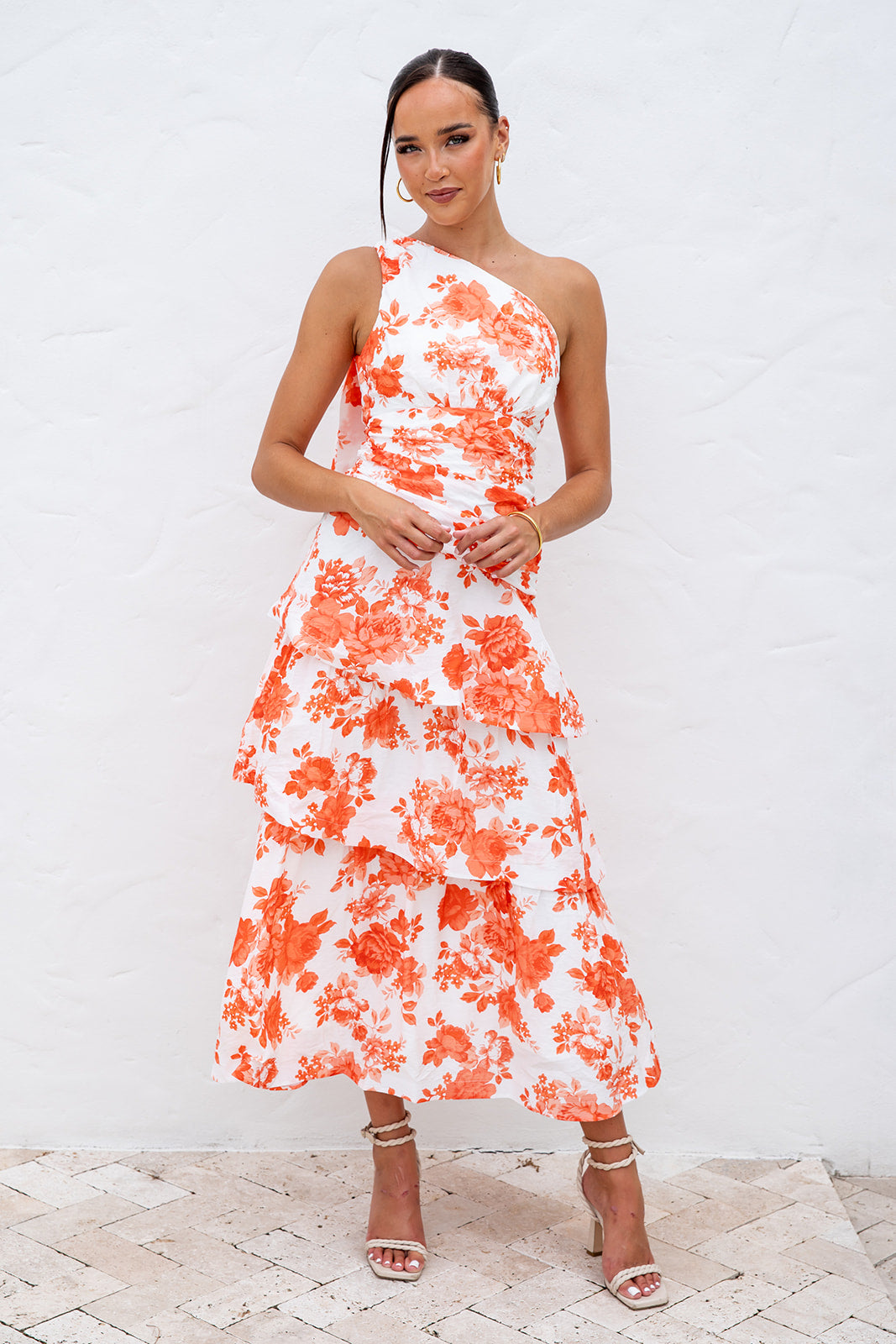 Yarro Ruffle Dress - Orange